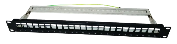 Prazan metalni patch panel 24 porta, 19″